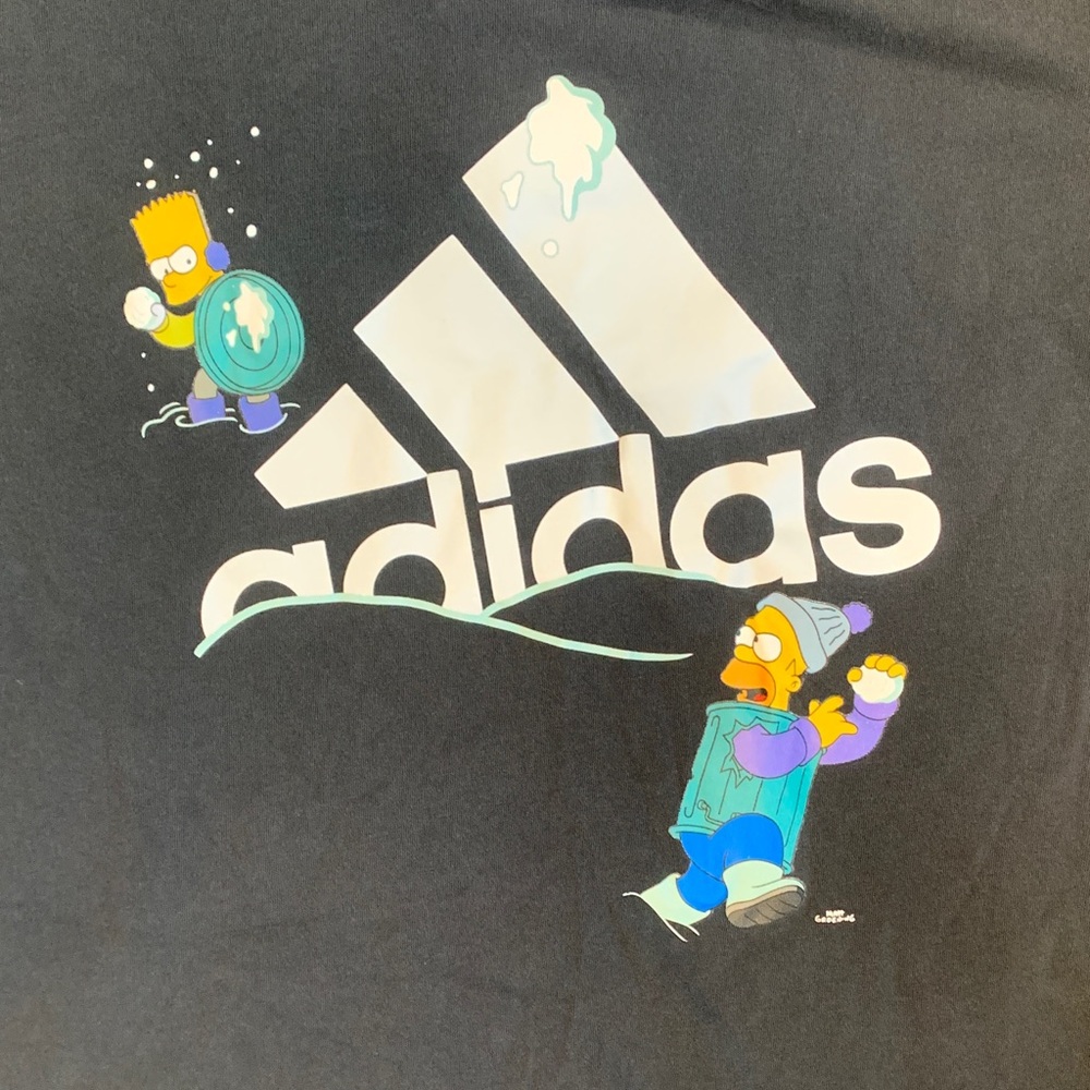 ADIDAS X THE SIMPSONS SNOWBALL FIGHT GRAPHIC TEE SIZE LARGE - Picture 3 of 12